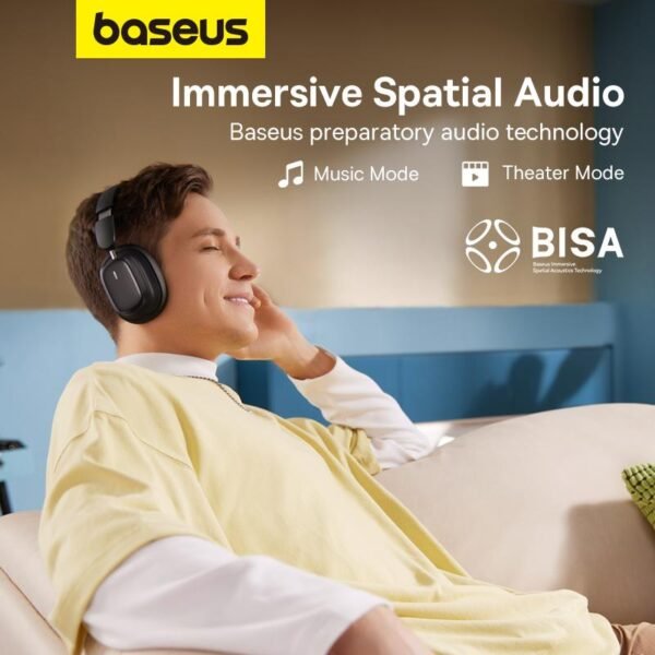 Baseus H1i Wireless Over-Ear Headphones ?C Active Noise Cancelling, Hi-Fi Sound - Image 6