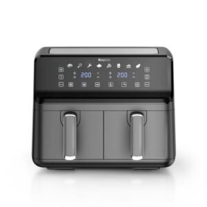 Keplin Dual Zone Air Fryer – Extra-Large 9L Capacity, 6 Cooking Functions, Energy-Saving Family Cooker for Roasting, Baking & Crisping